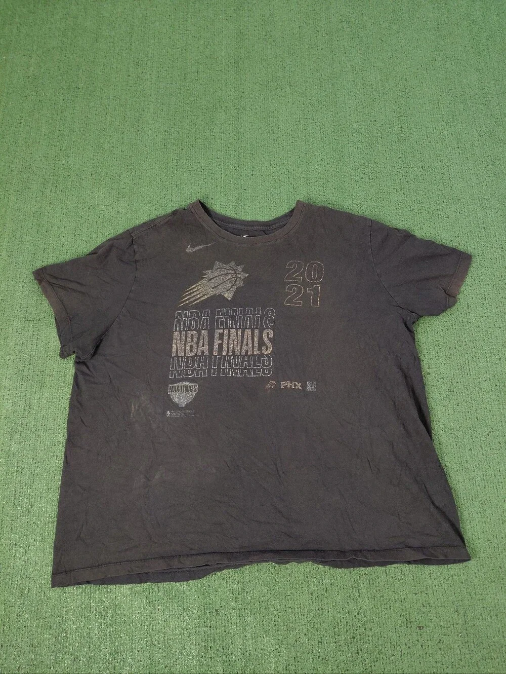 Nike 2021 Phoenix Suns NBA Finals Faded Basketball Sports Black T Shirt Sz XXL
